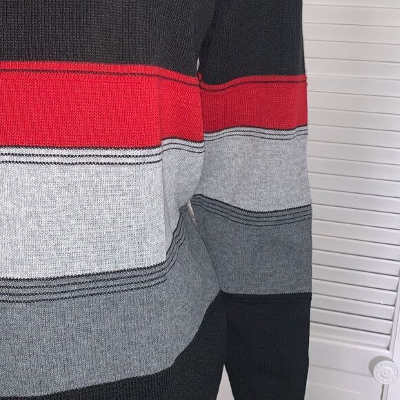 Vintage Black Red Striped Mock Neck Sweater Women’s Size Medium - Picture 6 of 14